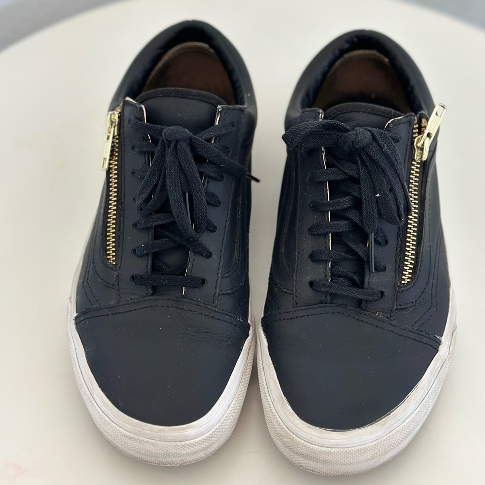 Black Vans with zipper